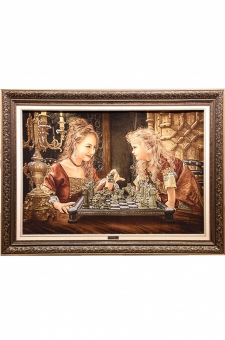 The girl is playing chess      