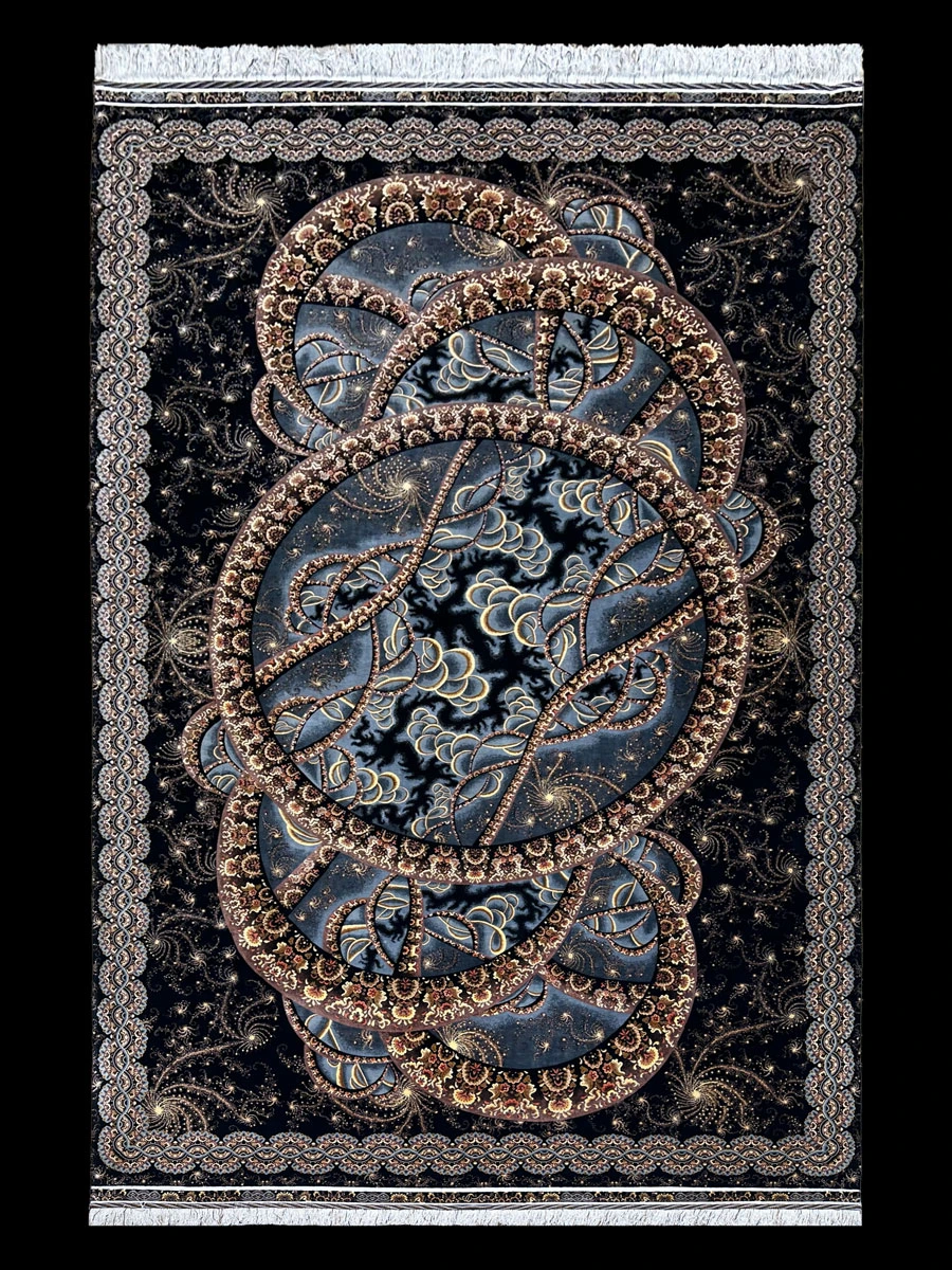 ۶ متری تمام ابریشم قم کفاش زاده المپیک طوسی مشکی اعلا