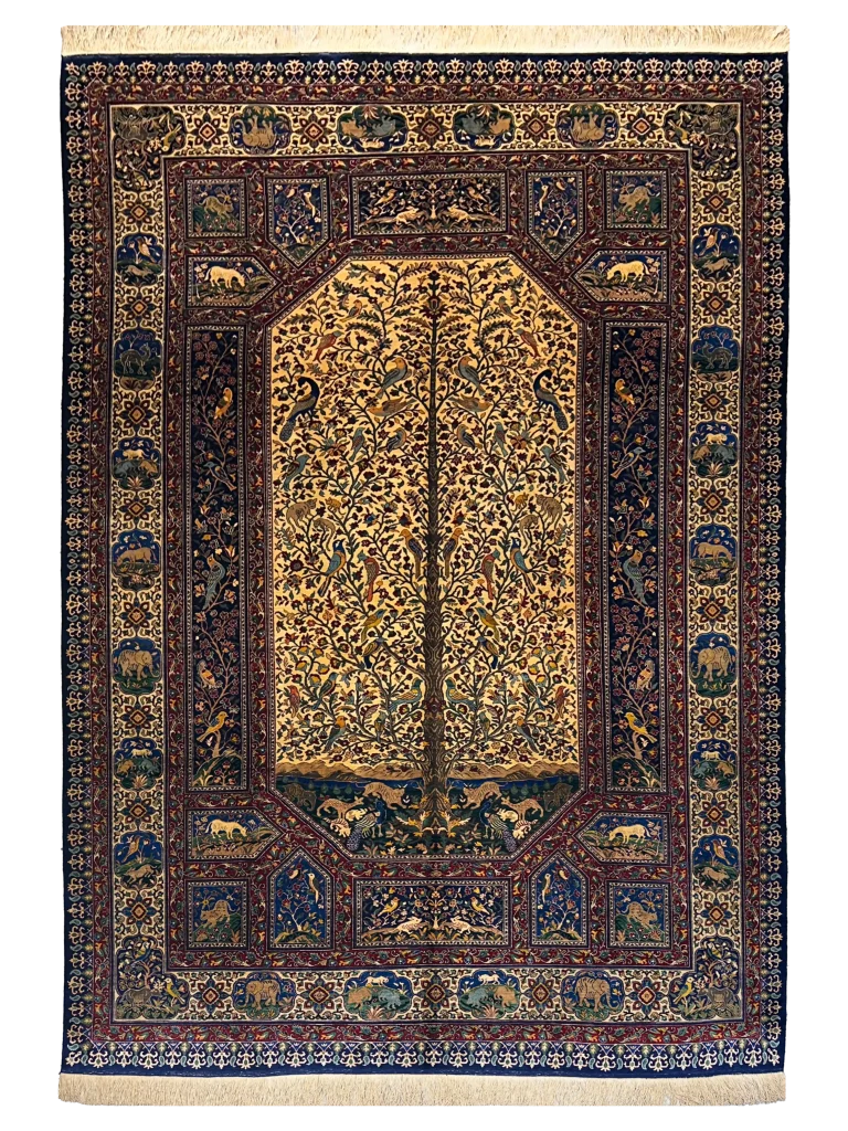 ۶ متری تمام ابریشم سرخس درختی کرم سرمه ای