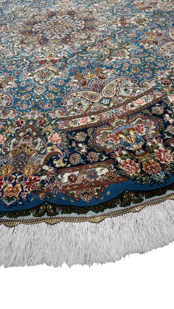 بافت حاشیه ابریشم اعلا فرش سالاری سبز کله غازی کد ۶۰۷۹۱ عظیم زاده