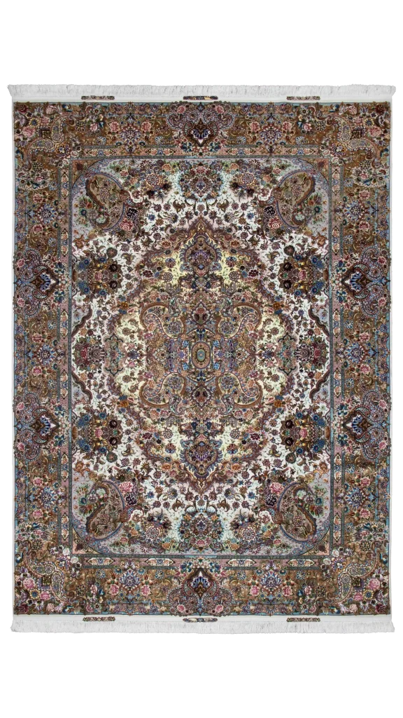 فرش سالاری کرم حاشیه مسی