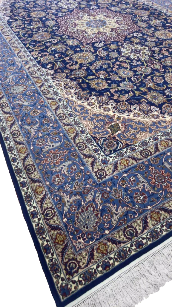 جزئیات نقشه فرش ابریشم آبی اصفهان کد ۶۲۶۵۶