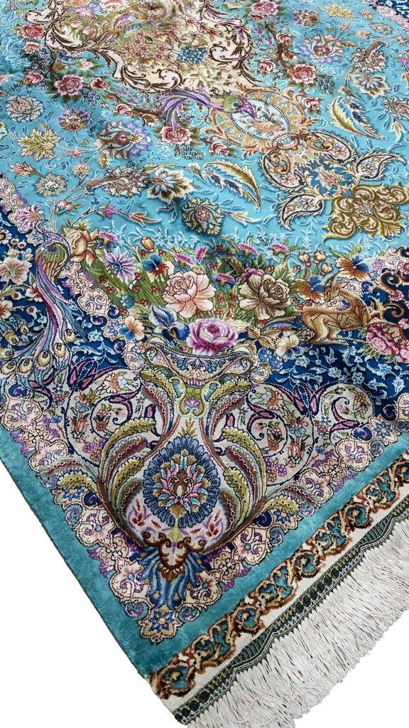 جزئیات بافت و نقشه تبریزی فیروزه ای آبی کد ۶۰۸۱۸