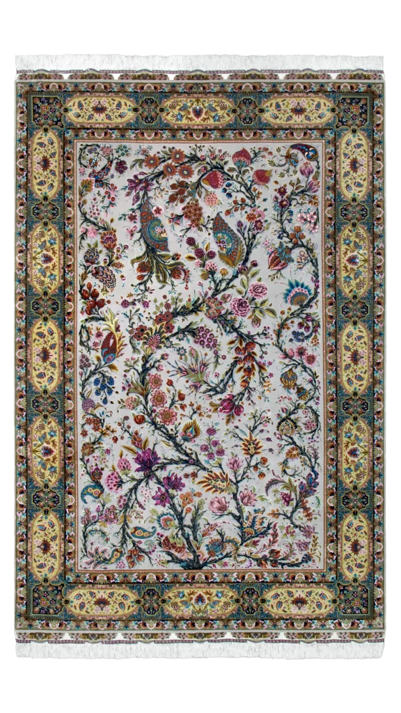 فرش درختی طوسی سبز