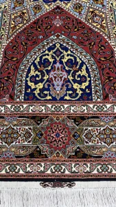 بافت گل ابریشم اعلا فرش ۶ متری تبریز کد ۶۲۶۳۷ عظیم زاده