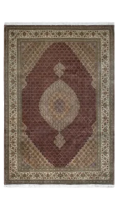 فرش ماهی شرابی کرم