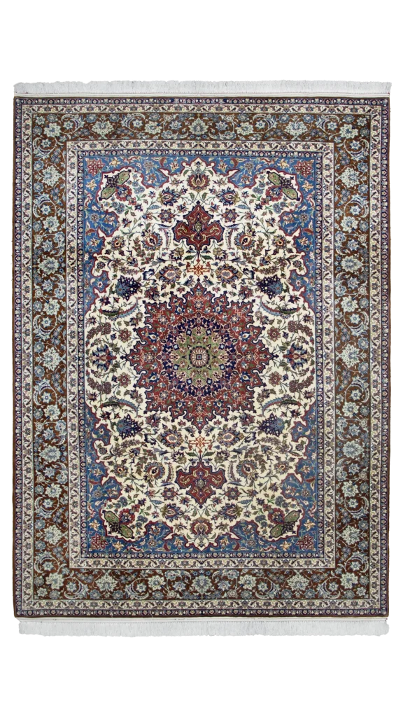 فرش قدیمی کرم مسی