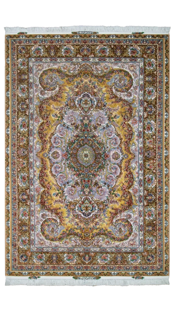 فرش موج مهر طلایی