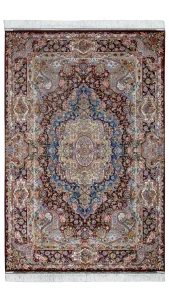 فرش سالاری شرابی حاشیه زرشکی