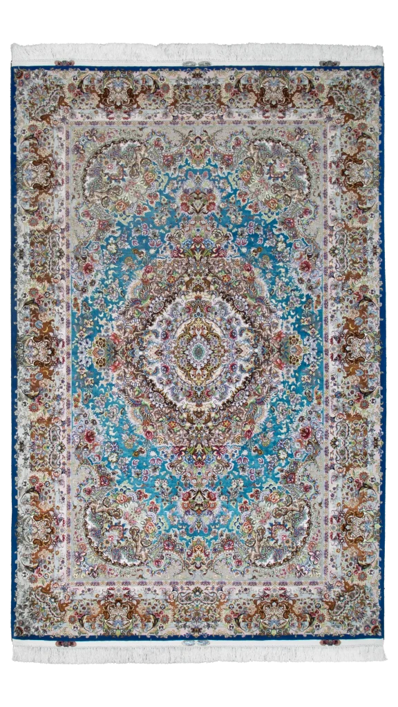 فرش خطیبی آبی مسی