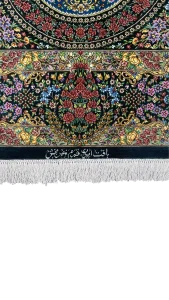 جزئیات بافت قالیچه ۳ متری دستبافت تمام ابریشم