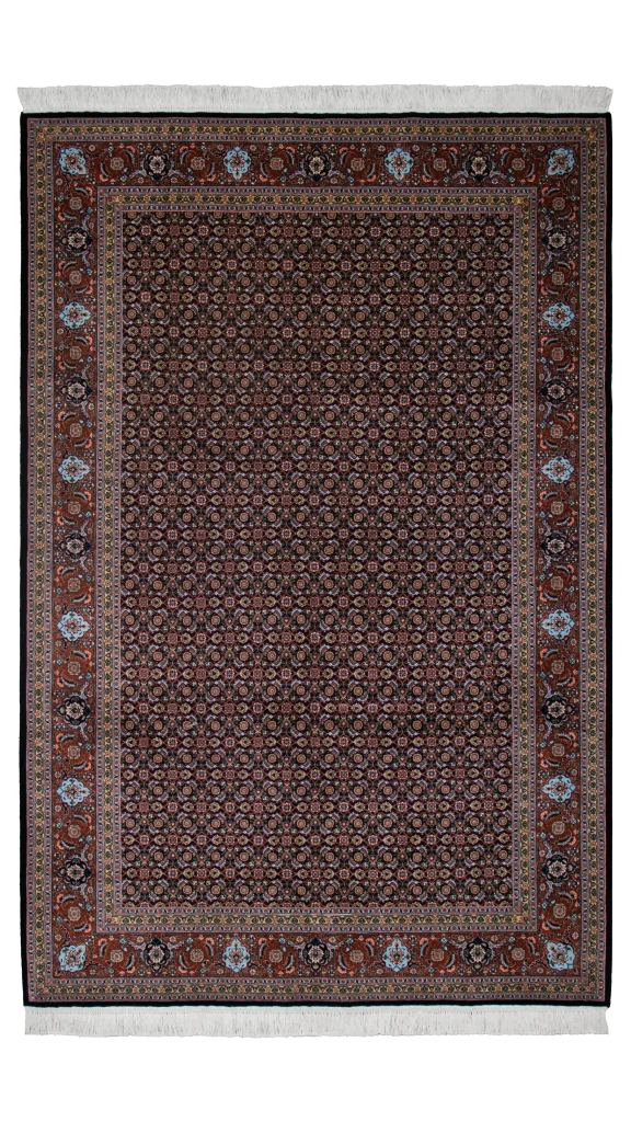 فرش دستبافت ابریشم طرح ماهی هرات کد ۶۰۸۹۶ عظیم زاده