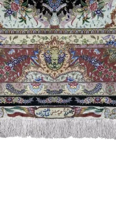 حاشیه و کیفیت چله ابریشم اعلا فرش تبریز کد ۶۲۶۳۰