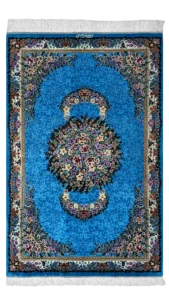 فرش ذرع چارک تمام ابریشم نقشه ترنجی قم کد ۶۲۶۸۰ عظیم زاده
