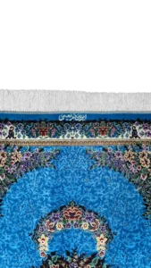 حاشیه و کیفیت بافت ابریشم فرش قم کد ۶۲۶۸۰