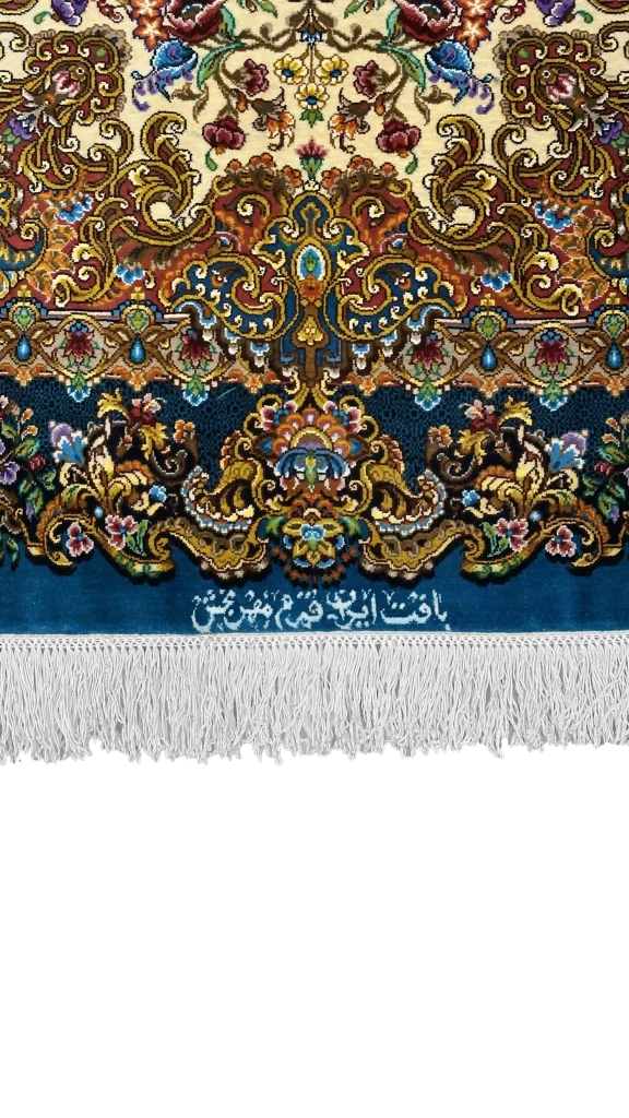 جزئیات بافت فرش ذرع چارک تمام ابریشم