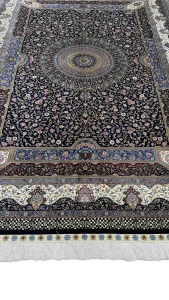 نمای کامل فرش ۶ متری دستبافت تمام ابریشم