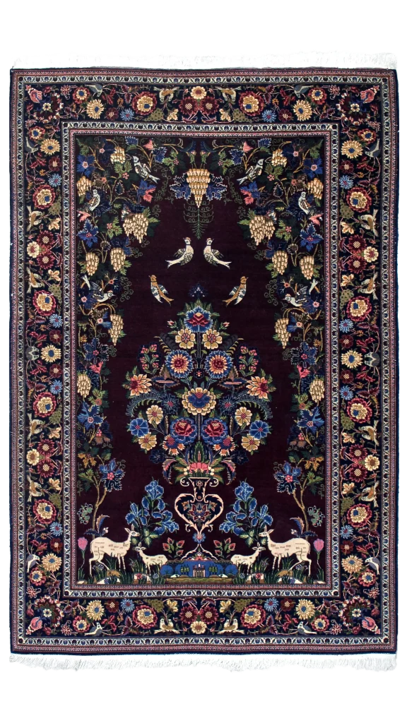 قالیچه ۳ متری قدیمی ابریشم اعلا