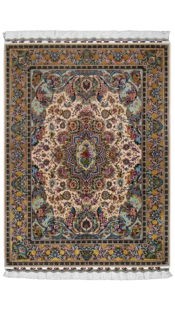 قالیچه ۳ متری ابریشم نقشه صادق نژاد