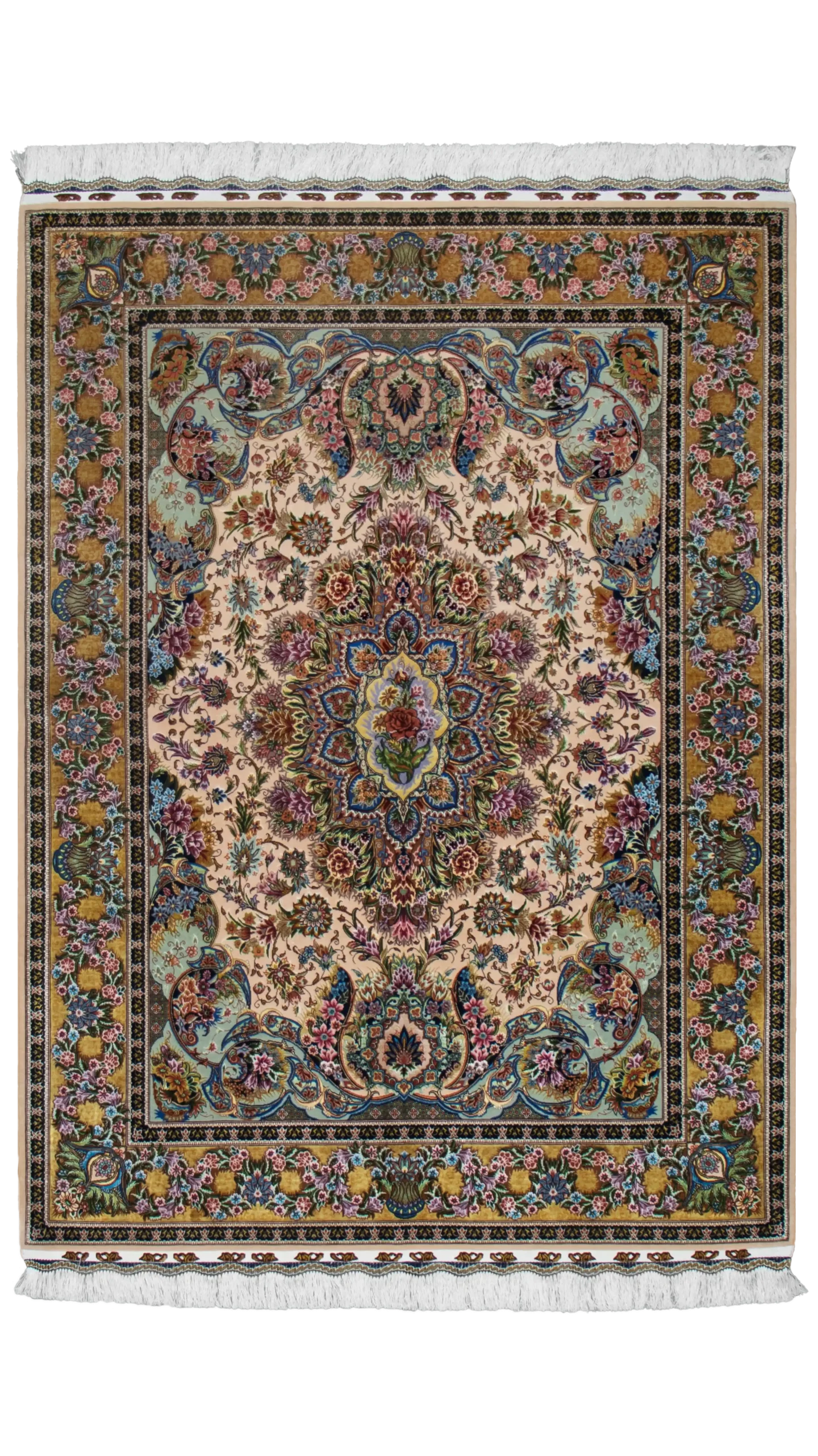 قالیچه ۳ متری ابریشم نقشه صادق نژاد