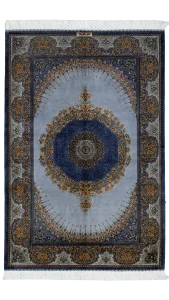 فرش کاشی زاده ترنجی نقره ای طوسی