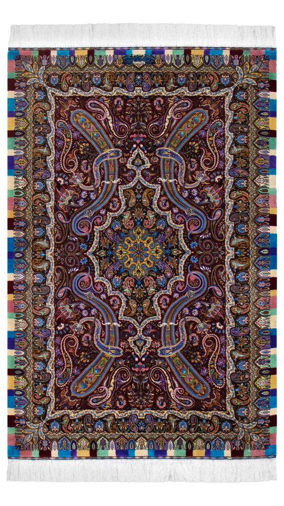 فرش کاشی زاده بته لاکی الوان