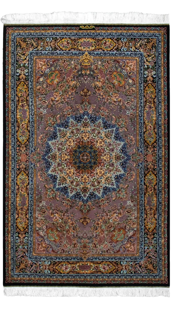فرش قالیچه ۳ متری تمام ابریشم قم
