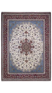 فرش ۱۲ متری چله و گل ابریشم اصفهان