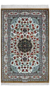 فرش ترنجی گل فرنگ کرم