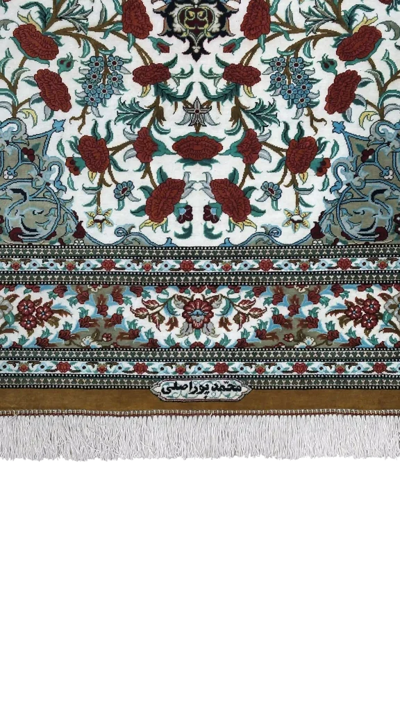 بافت تمام ابریشم فرش ذرع و نیم کد ۶۲۹۱۴ عظیم زاده
