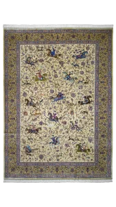 فرش شکارگاه کرم طلایی
