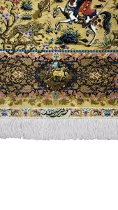 بافت تمام ابریشم فرش ذرع و نیم قم کد ۶۲۹۶۳ عظیم زاده