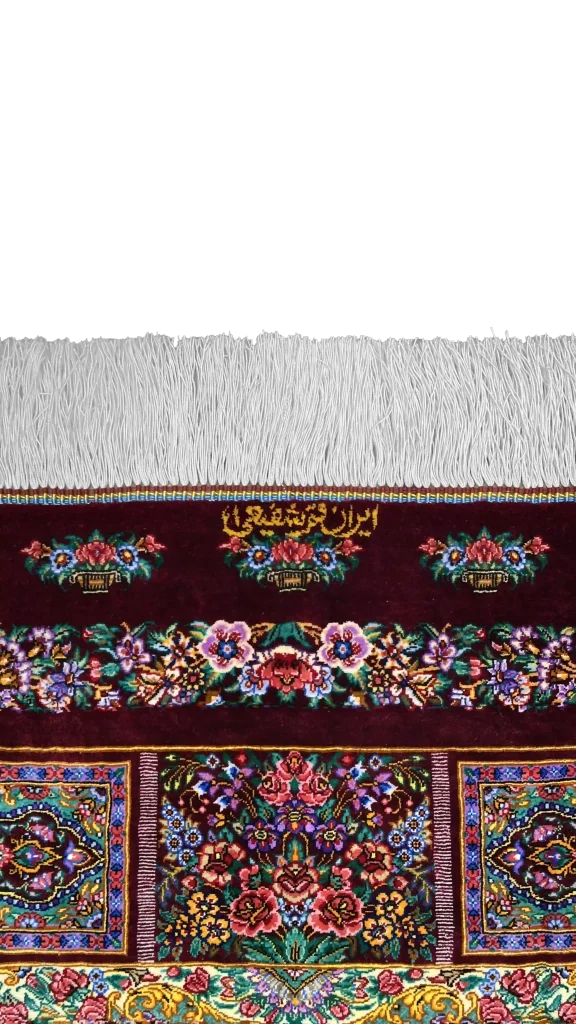 بافت تمام ابریشم فرش ذرع و نیم قم کد ۶۲۹۶۶ عظیم زاده